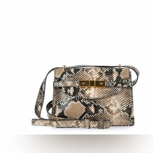 Time and Tru Snake-Print Crossbody Bag in Taupe and Black